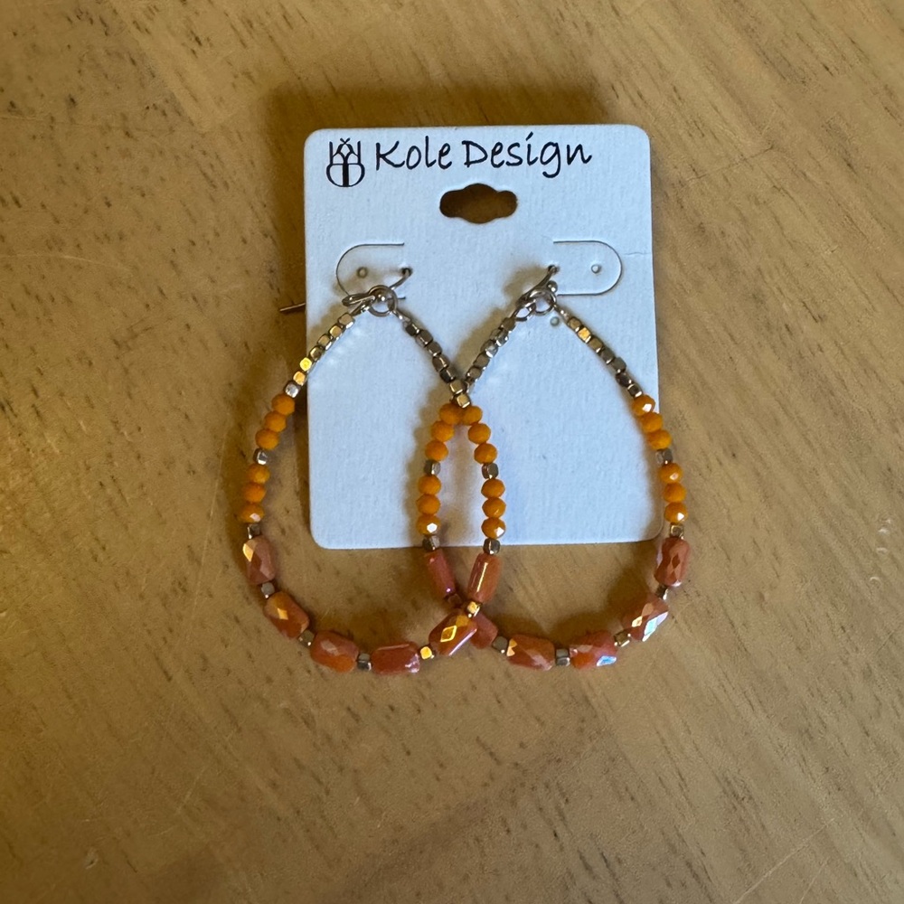 Orange Beaded Earrings